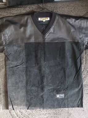 Vintage Jeff Hamilton Leather & Suede Black Football Jersey 2XL